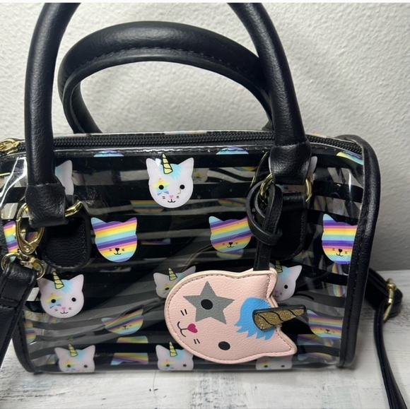 ๐ปBETSEY JOHNSON Unicorn Cats in Clear/Stripes - Picture 1 of 7